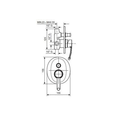 Смеситель для душа EMMEVI Planet мат-хром SC81019