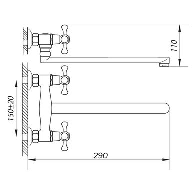 Смеситель для мойки ZERIX TMK 722 ZX0086