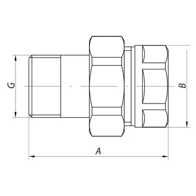 Сгон американка (хром) 1/2" прямой KOER KR.341.CHR (KR2702)