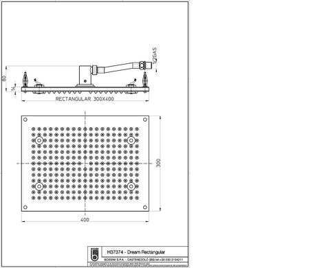 Лейка душевая Bossini DREAM Rectangular Light H37374