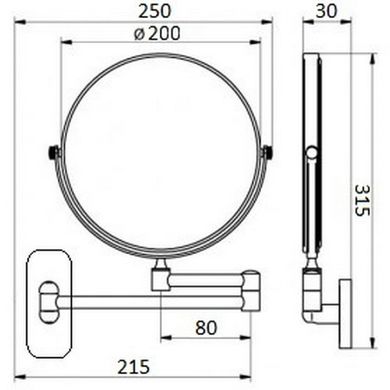 Зеркало Qtap Liberty ORO 1147 25645Qtap (Чехия)