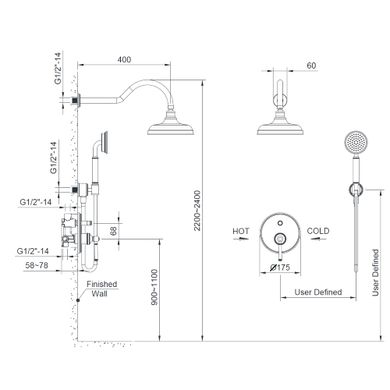 Комплект скрытого монтажа для душа ZMK031806110 HYDRANT никель Imprese