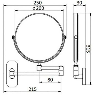 Зеркало Qtap Liberty ORO 1147 25645Qtap (Чехия)