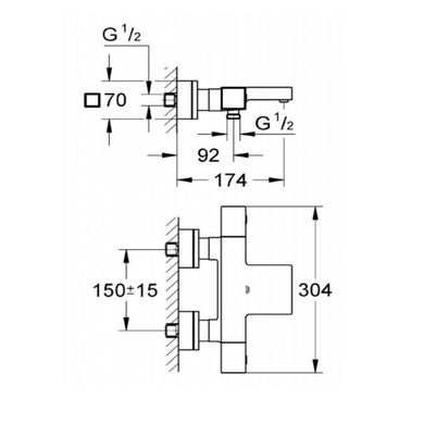 Смеситель с термостатом GROHE Grohtherm Cube 34497000