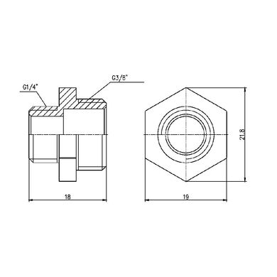 Ниппель редукционный SD Forte 3/8"х1/4" SF35996