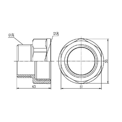 Переход SD Forte 1" 1/2х1" 1/4 ВН SF3604032