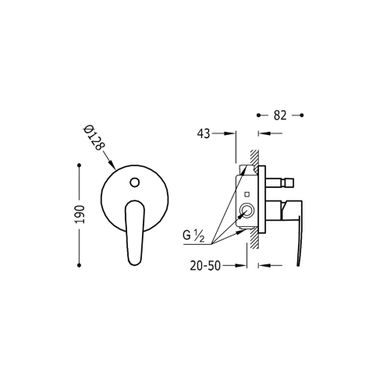 Смеситель для ванны TRES FLAT 20418001