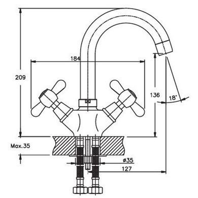 Смеситель для раковин Haiba Dominox 274 HB0087