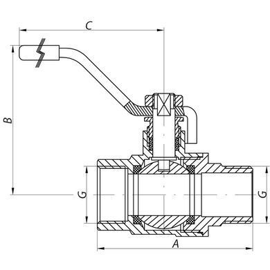 Кран шаровый KOER 1" ГШР (KR.215) (KR0029)
