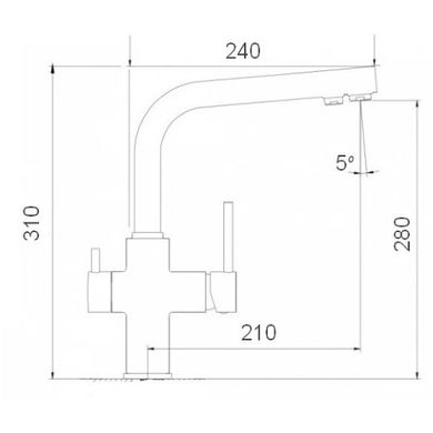 Смеситель кухонный Globus Lux LAZER GLLR-0444 Chrom