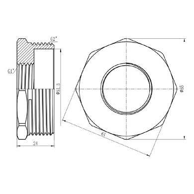 Футорка SD Forte 2"х1" НВ SF3745025