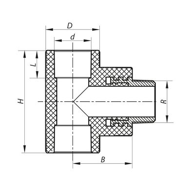 Тройник НР 32x3/4M PPR KOER K0111.PRO (KP0132)