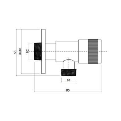 Кран приборный Lidz (NKS) 01 01 001 12 1/2"х1/2" угловой SD00041033