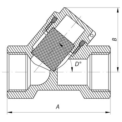 Фильтр грубой очистки 1/2" (никелированный) KOER KR.F01.N (KR2770)