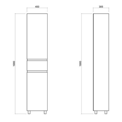 Пенал Qtap (Чехия) Albatross WHI PN1600DR напольный