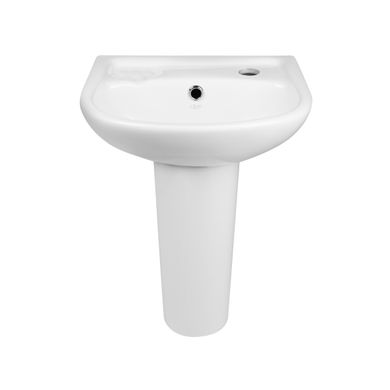 Раковина напольная с пьедесталом детская Qtap Baby 375x305x520 White с донным клапаном QT2311LP304BW