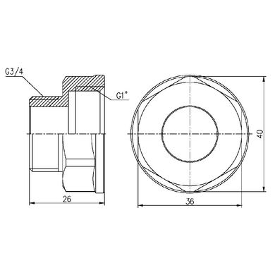 Переход SD Forte 1"х3/4" ВН SF3602520