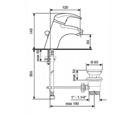 Смеситель для раковины EMMEVI ALEXA NS24003