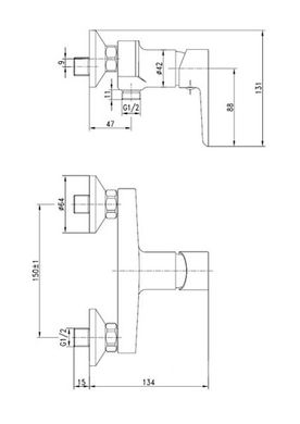 BRECLAV смеситель для душа, хром, 35мм 15245 IMPRESE