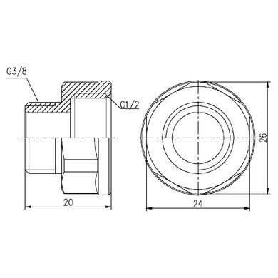 Переход SD Forte 1/2"х3/8" ВН SF360159