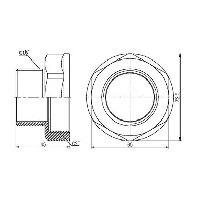 Переход SD Forte 2"х1" 1/2 ВН SF3605040