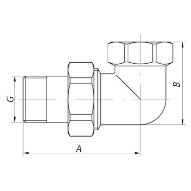 Сгон американка 1/2" угловой KOER KR.342 (KR0019)