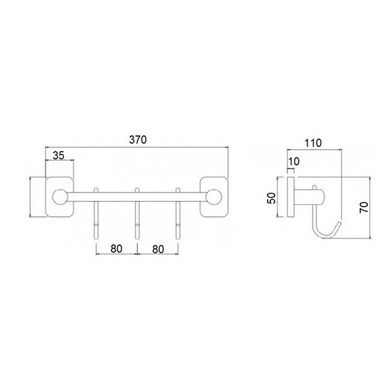 Держатель полотенец Qtap Liberty ANT 1154-3 25604Qtap (Чехия)