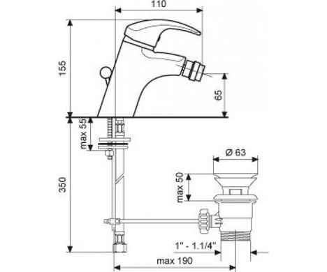 Смеситель для биде EMMEVI Anubis бронза BR7004R