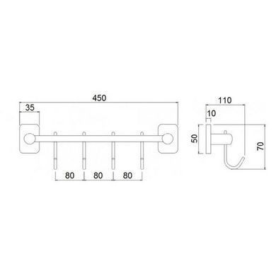 Держатель полотенец Qtap Liberty ANT 1154-4 25605Qtap (Чехия)