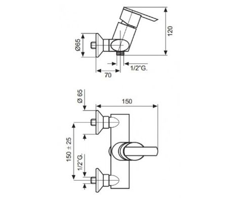 Смеситель для душа EMMEVI ELLY CR41002