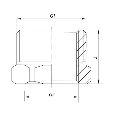 Футорка 1/2"х3/4" (хром) KOER KF.F0608.CHR (KF0134)