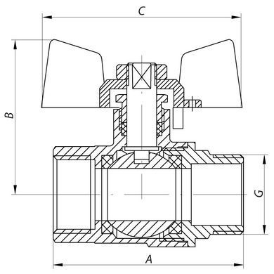 Кран кульовий KOER 3/4" ГШБ (KR.218.B) синій (KR2723)