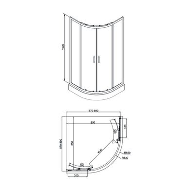 Душевая кабина Qtap Taurus BLA1099AC6 Clear SD00039705