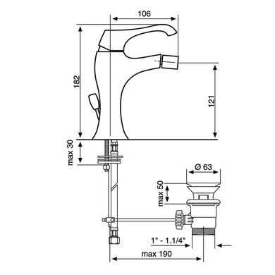 Смеситель для биде EMMEVI ARES CR76004