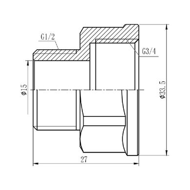 Переход SD Forte 3/4"х1/2" ВН SF3602015