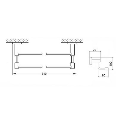 Держатель полотенец Qtap Liberty ANT 1148 25607Qtap (Чехия)