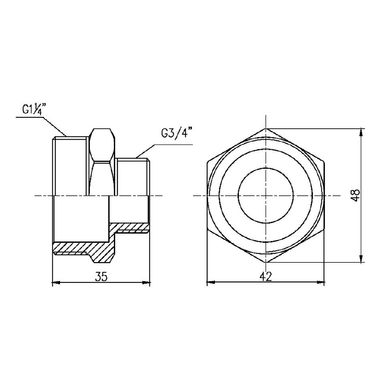 Ниппель редукционный SD Forte 1" 1/4х3/4" SF3593220