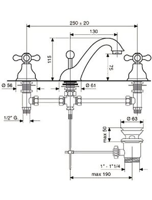 Смеситель для раковины EMMEVI DECO CLASSIC BR12033