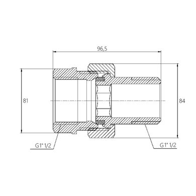 Сгон "Американка" SD Forte 1" 1/2 прямой SF190W40