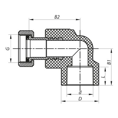 Угол с накидной гайкой 20x1/2F PPR KOER K0144.PRO (KP0182)