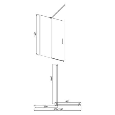 Душевая перегородка Qtap Walk-In Glide CRM2012.C8 SD00039724