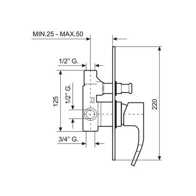 Смеситель для ванны встраиваемый EMMEVI NIAGARA CR74019