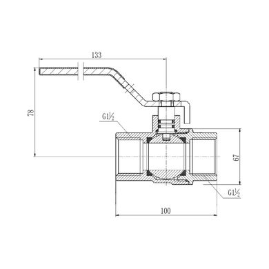 Кран шаровой SD Forte 1" 1/2 ВР для газа (ручка) SF600G40