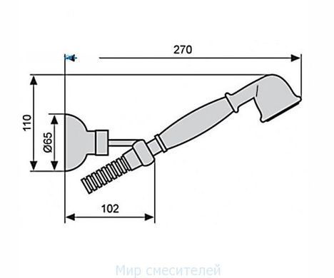 Душевой набор EMMEVI DECO-TIFFANY белое золото BO110