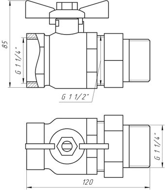 Кран шаровый прямой с американкой ARCO 1 1/4" SENA 154106