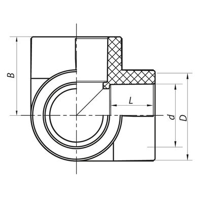 Угол с тремя выходами 25 PPR KOER K0030.PRO (KP0037)