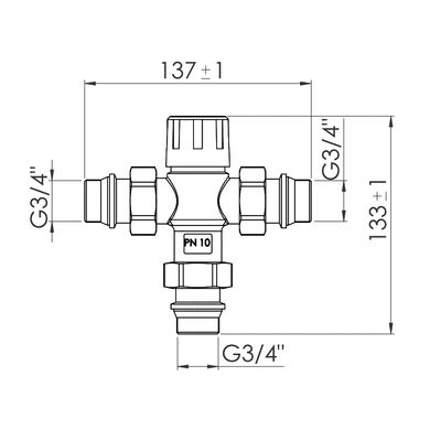 Смеситель термостатический SD Forte 3/4" SF010W20