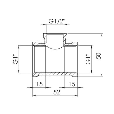 Тройник редукционный SD Forte 1"х1/2"х1" ВВ SF362251525