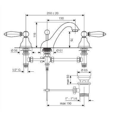 Смеситель для раковины Emmevi Deco Ceramic BR121033