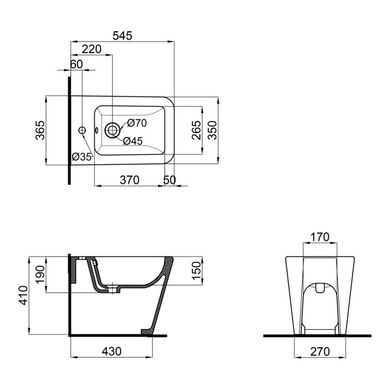 Биде напольное Qtap Crow QT05443370W SD00042522